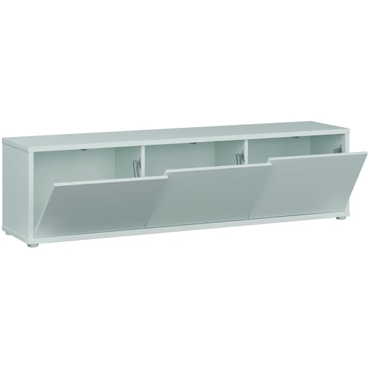 Alice Springs Wide TV Cabinet with 3 Doors Push-Open in Taupe - Butter Yellow – image 27