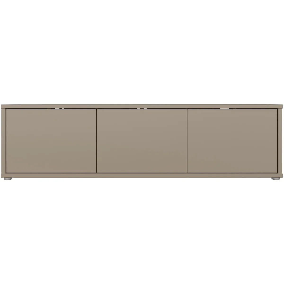 Alice Springs Wide TV Cabinet with 3 Doors Push-Open in Taupe - Butter Yellow – image 4