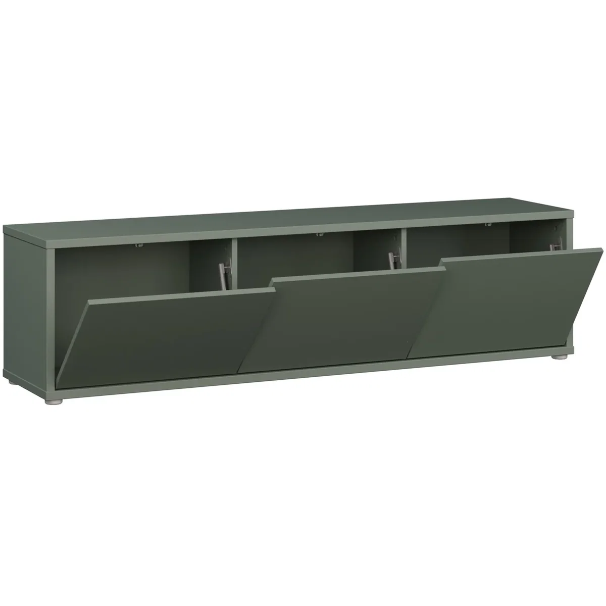 Alice Springs Wide TV Cabinet with 3 Doors Push-Open in Taupe - Butter Yellow – image 33