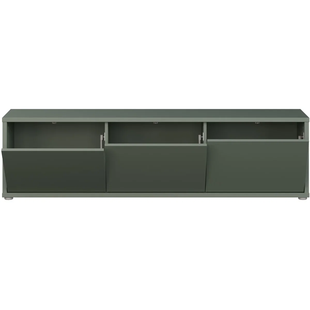 Alice Springs Wide TV Cabinet with 3 Doors Push-Open in Taupe - Butter Yellow – image 34