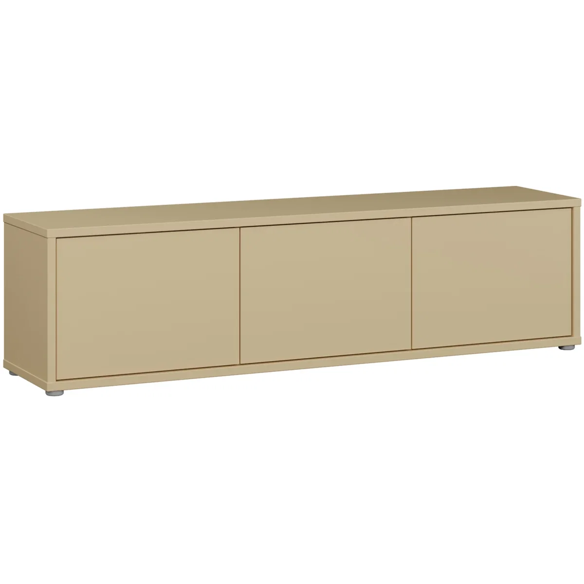 Alice Springs Wide TV Cabinet with 3 Doors Push-Open in Taupe - Butter Yellow – image 36