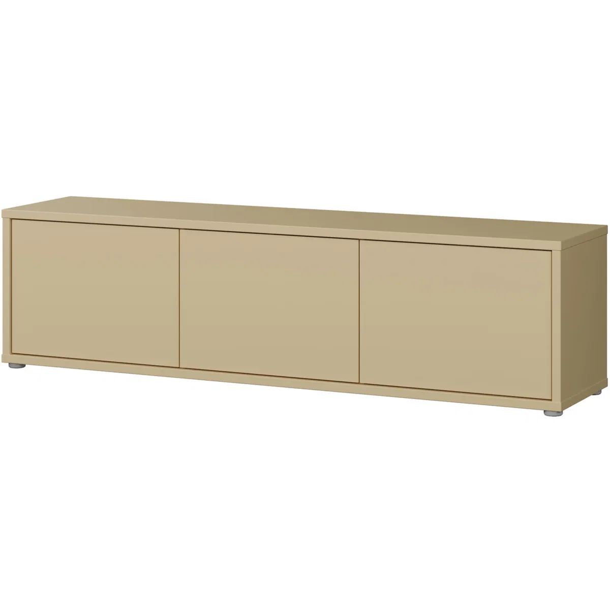 Alice Springs Wide TV Cabinet with 3 Doors Push-Open in Taupe - Butter Yellow – image 38