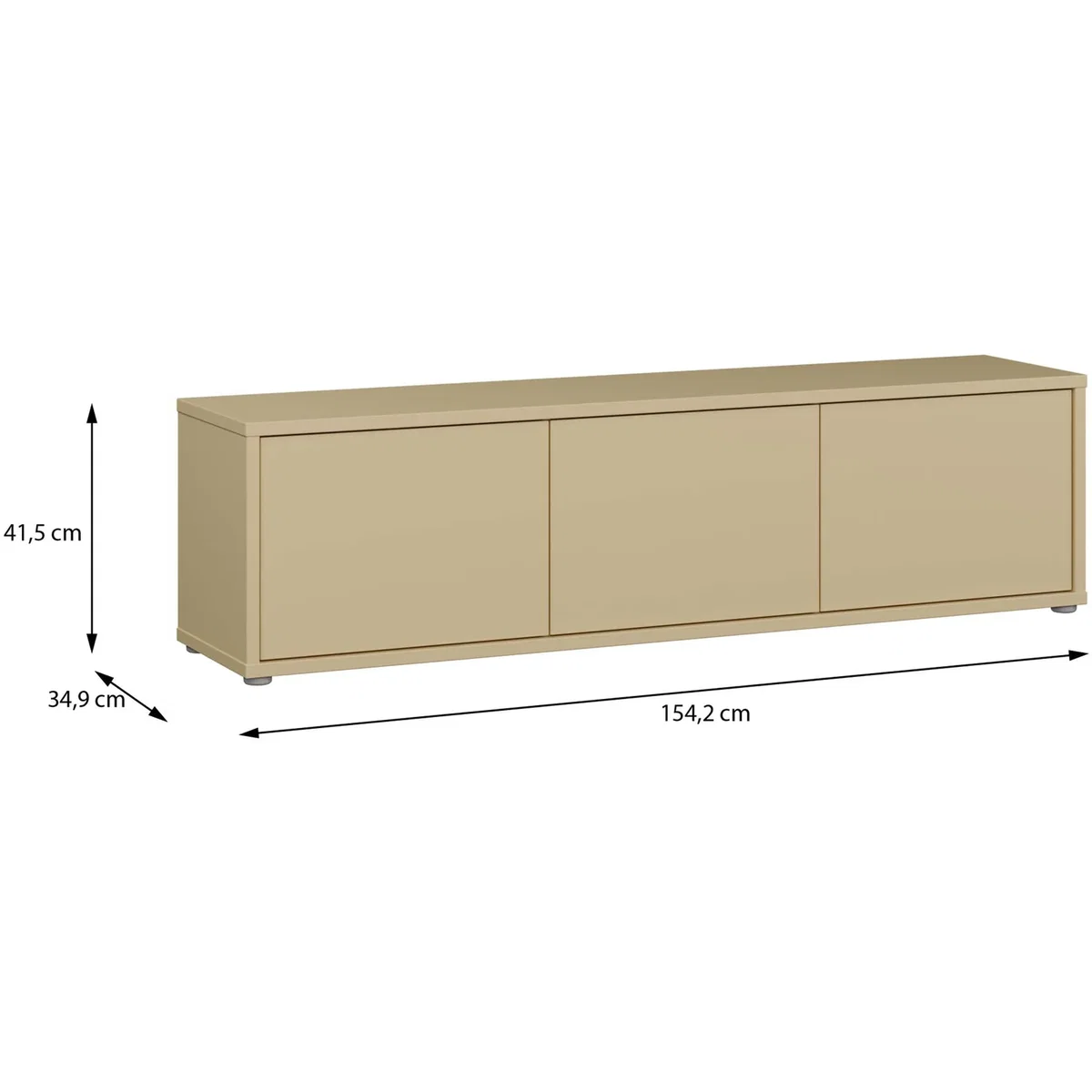 Alice Springs Wide TV Cabinet with 3 Doors Push-Open in Taupe - Butter Yellow – image 41