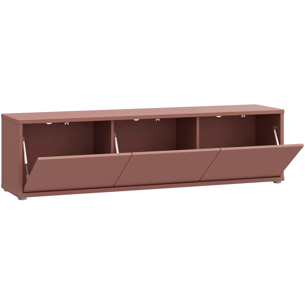 Alice Springs Wide TV Cabinet with 3 Doors Push-Open in Taupe - Butter Yellow – image 50