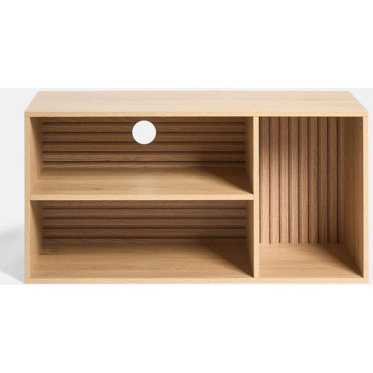 Dallas 3 Cube Slat Panel TV Unit - Natural Wood / 36cm – image 3