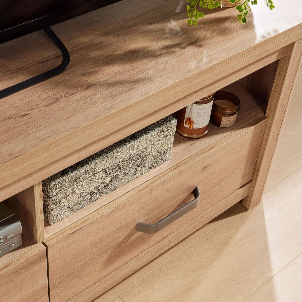Huntingdon 2 Drawer Small TV Storage Unit - Natural - Natural – image 6
