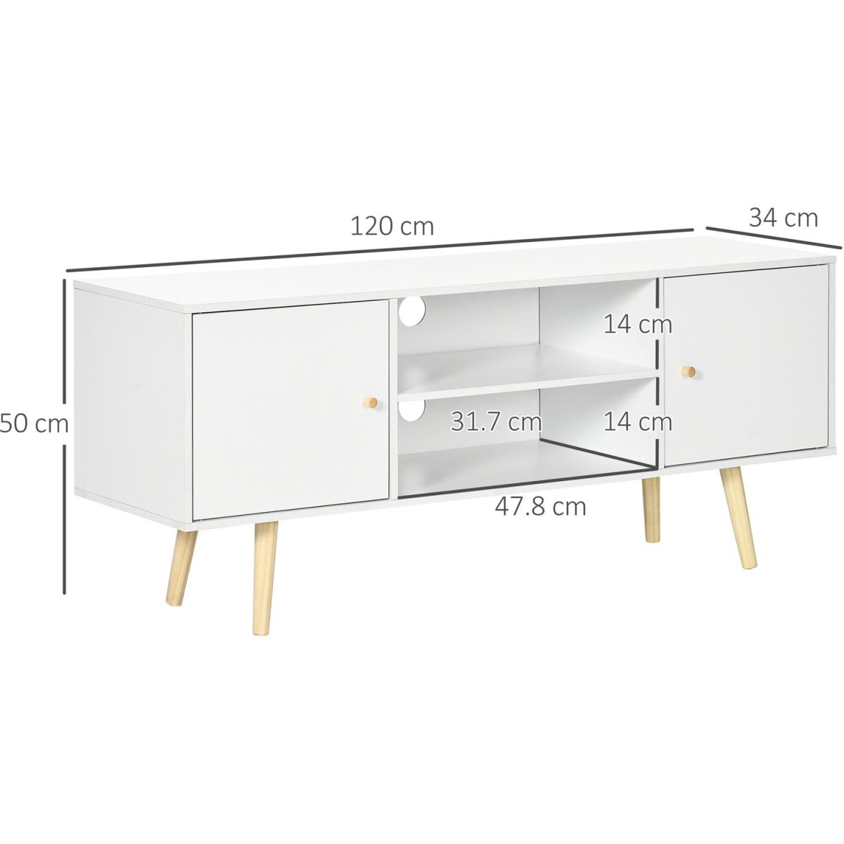 TV Unit Cabinet for TVs up to 55 Inches, TV Stand - White – image 2