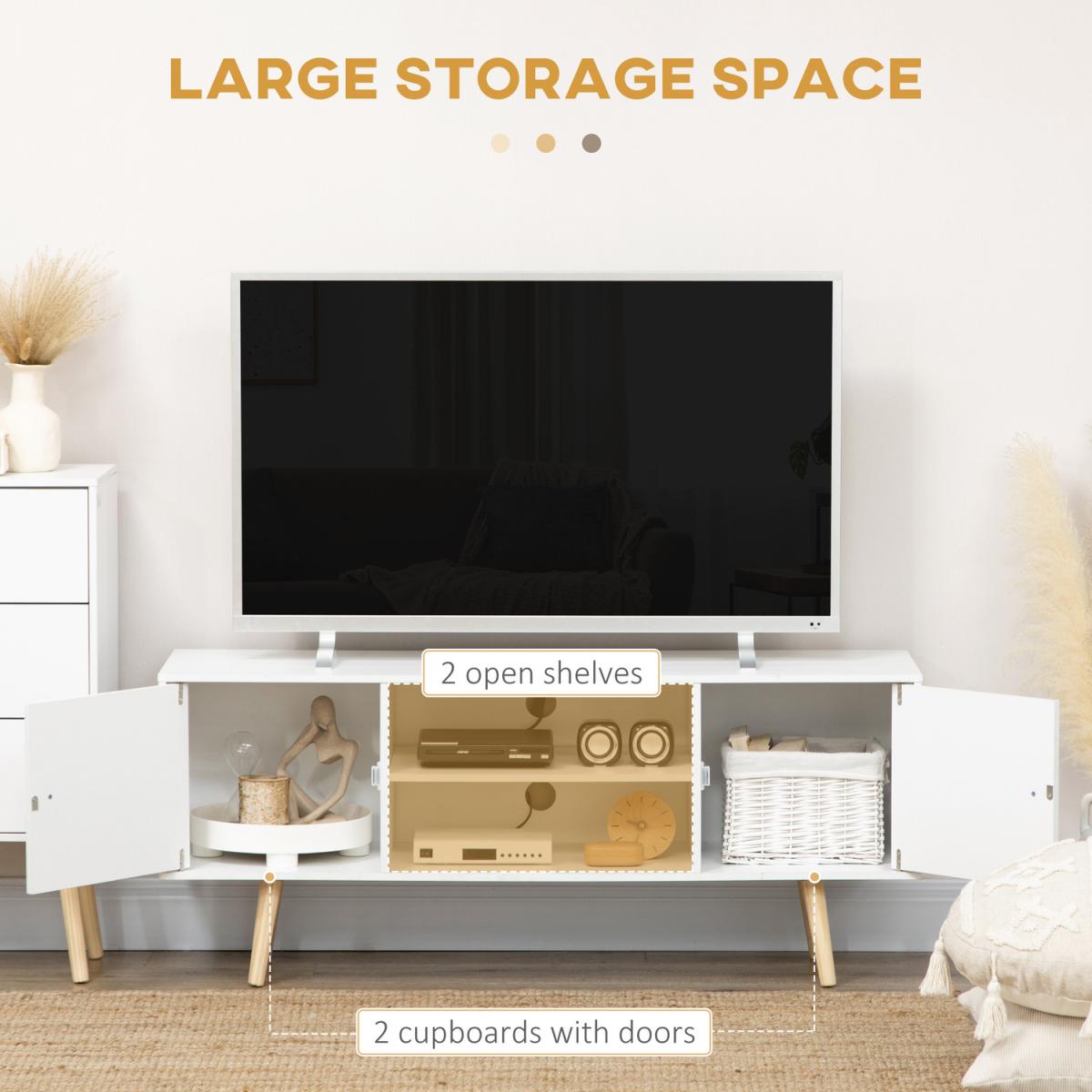 TV Unit Cabinet for TVs up to 55 Inches, TV Stand - White – image 3