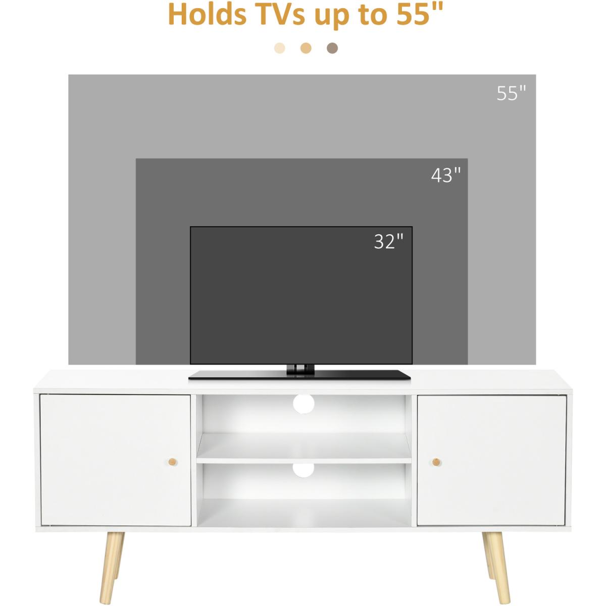 TV Unit Cabinet for TVs up to 55 Inches, TV Stand - White – image 6