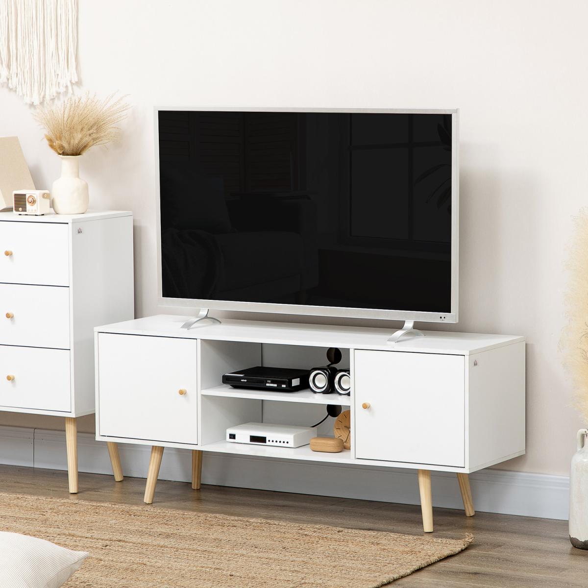 TV Unit Cabinet for TVs up to 55 Inches, TV Stand - White – image 1