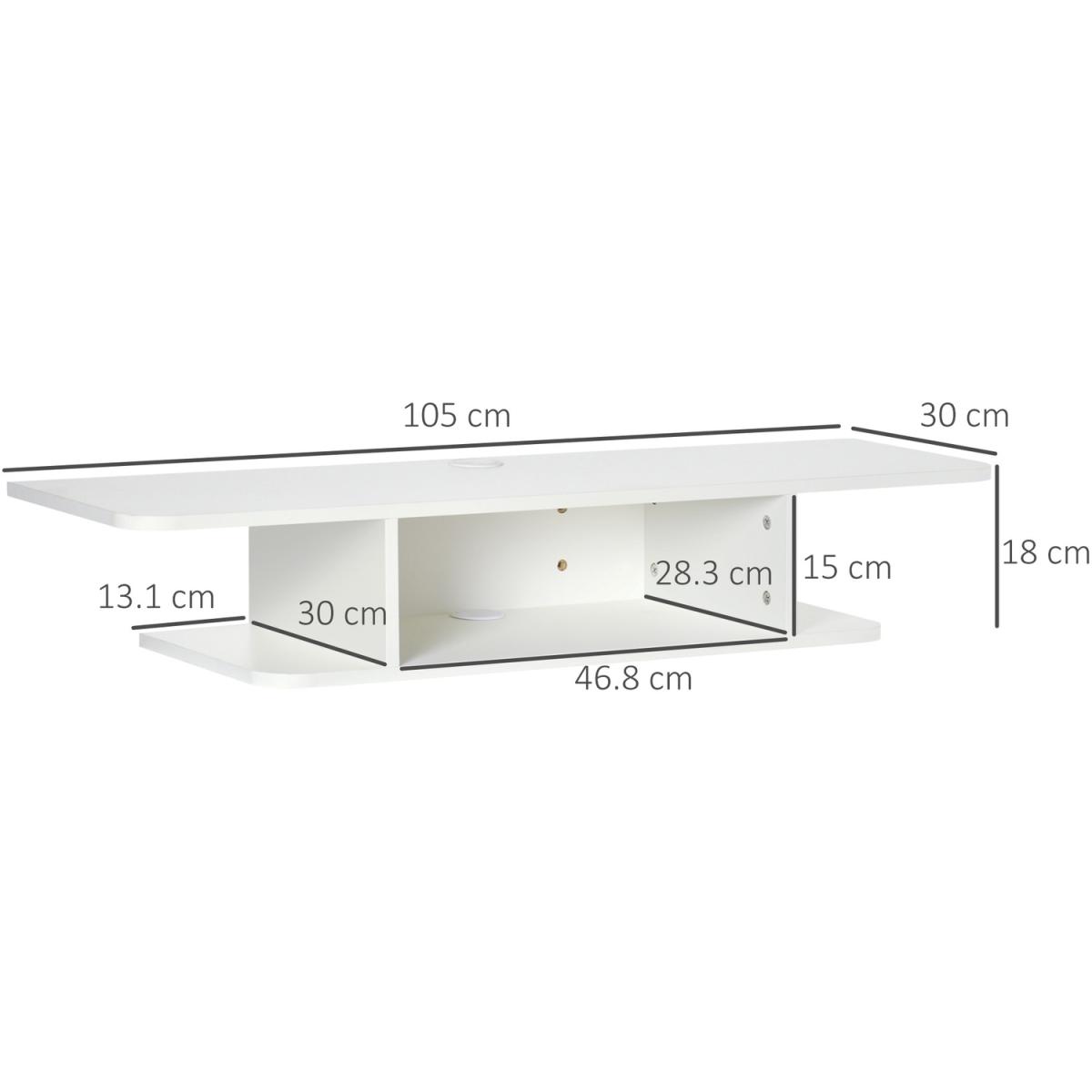 Floating TV Unit Stand for TVs up to 40" - White – image 2