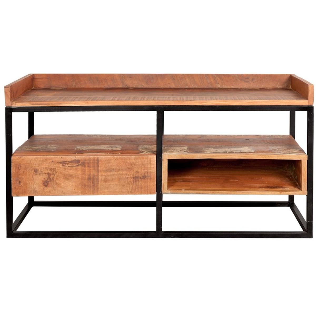 Reclaimed Wood and Metal Limited Edition TV Stand - Brown – image 2