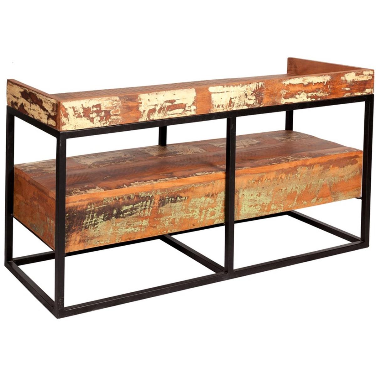 Reclaimed Wood and Metal Limited Edition TV Stand - Brown – image 4
