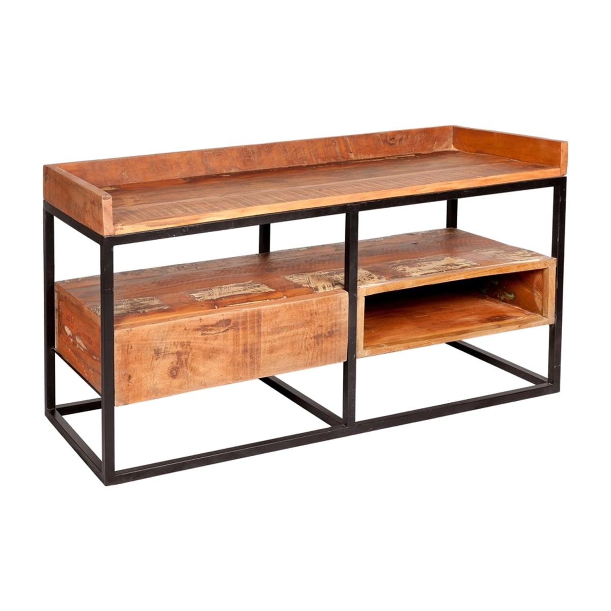 Reclaimed Wood and Metal Limited Edition TV Stand - Brown – image 1