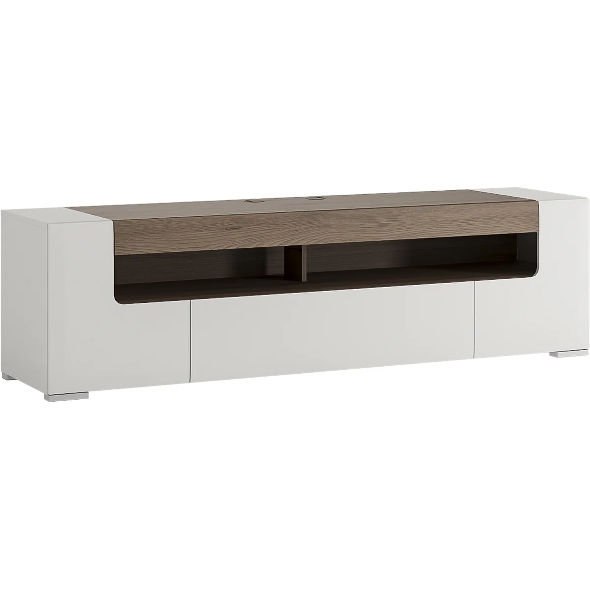 Toronto 190cm wide TV Cabinet - White & Oak – image 6