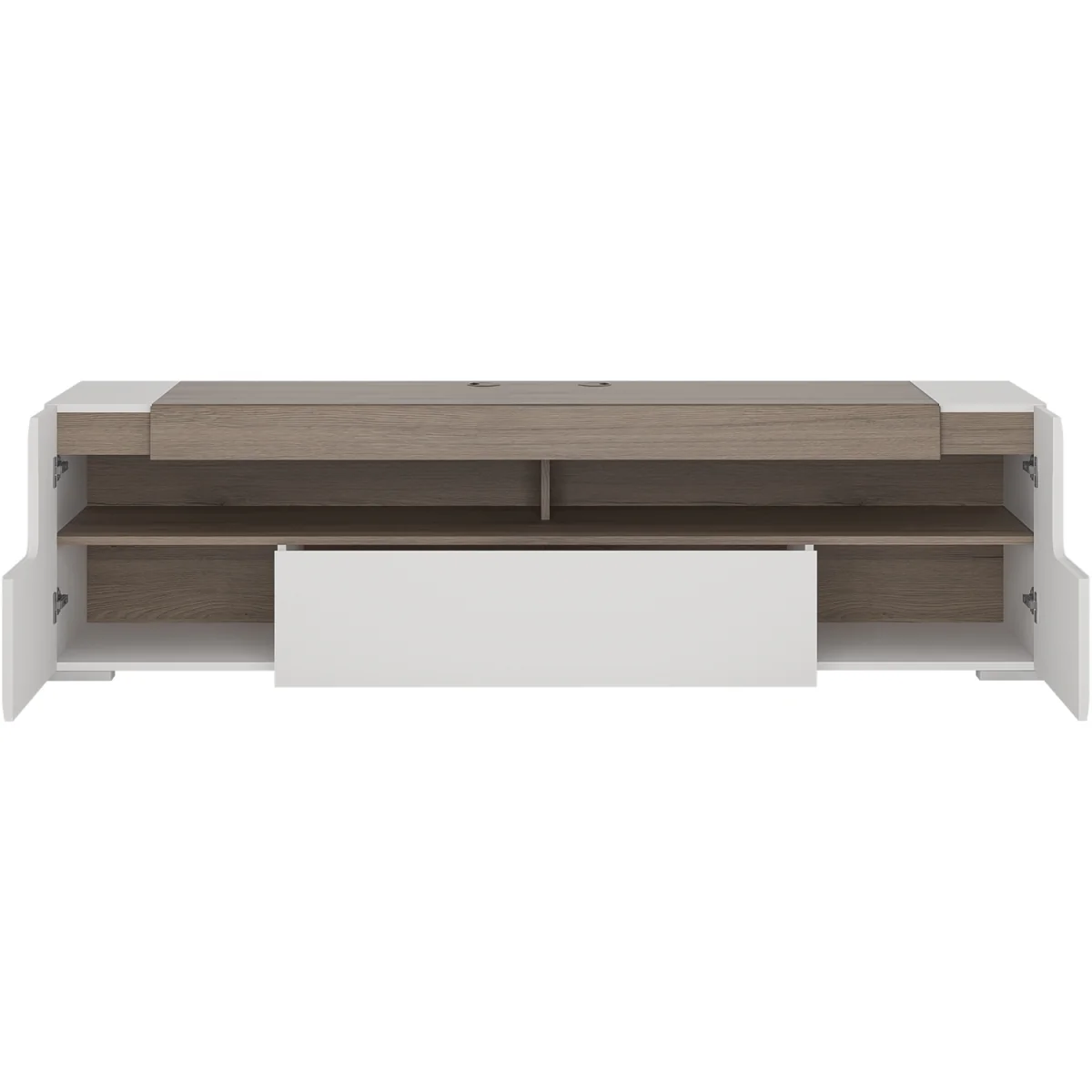 Toronto 190cm wide TV Cabinet - White & Oak – image 7