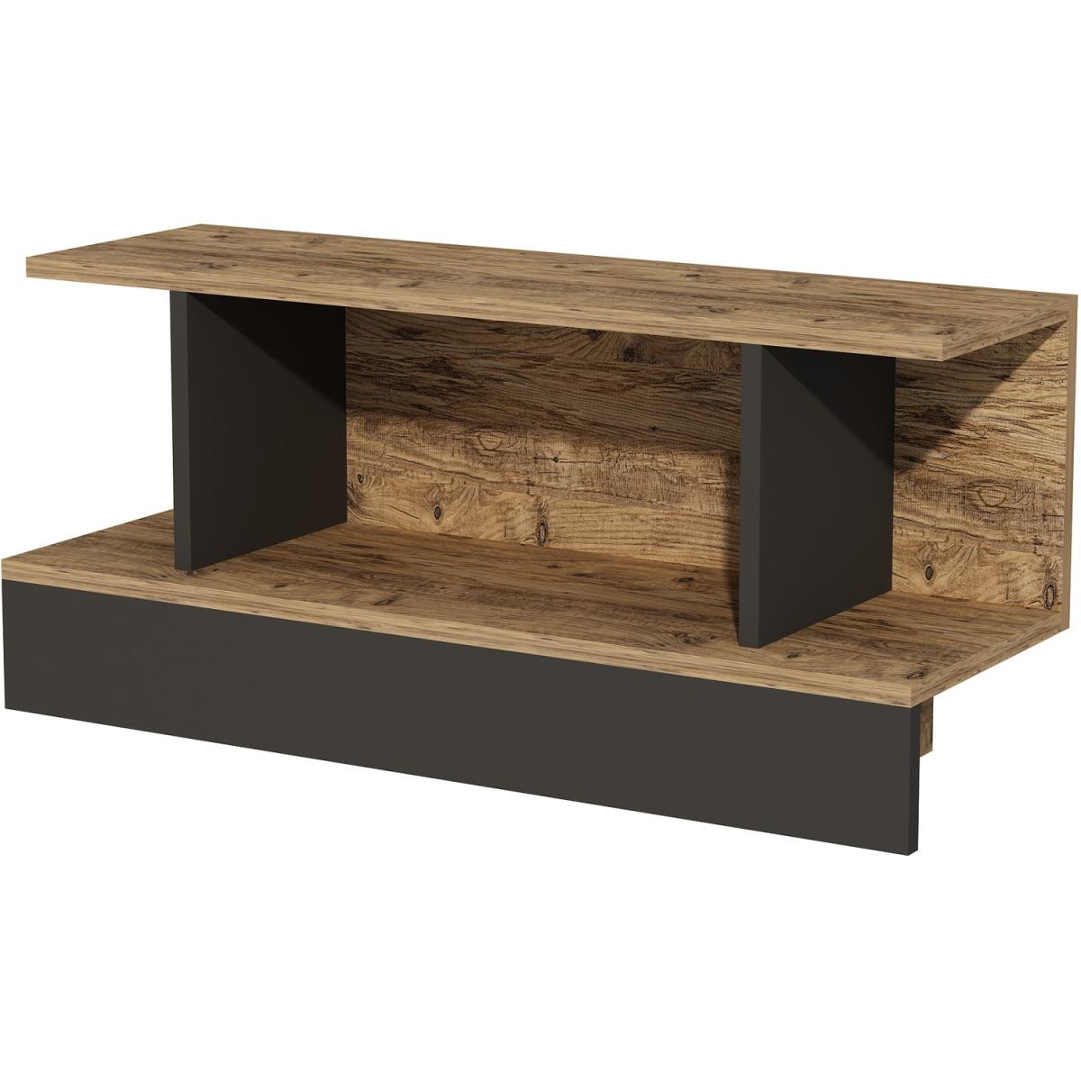 Dustin TV Stand with Shelves - Atlantic Pine - Anthracite – image 5