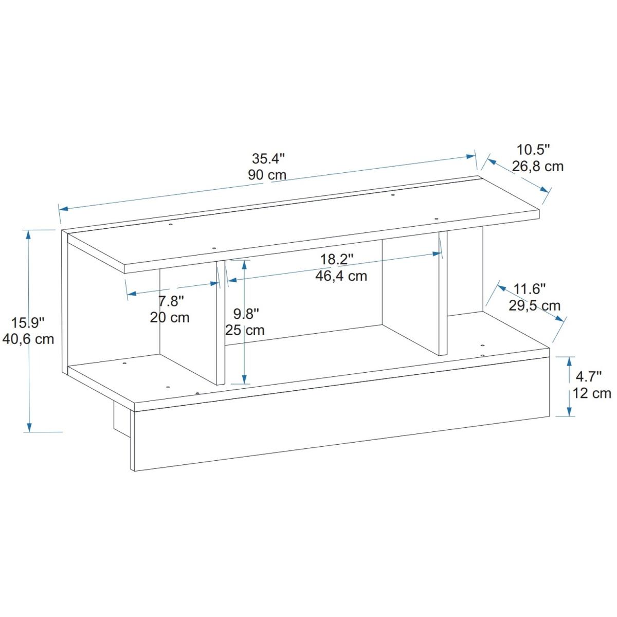 Dustin TV Stand with Shelves - Atlantic Pine - Anthracite – image 6