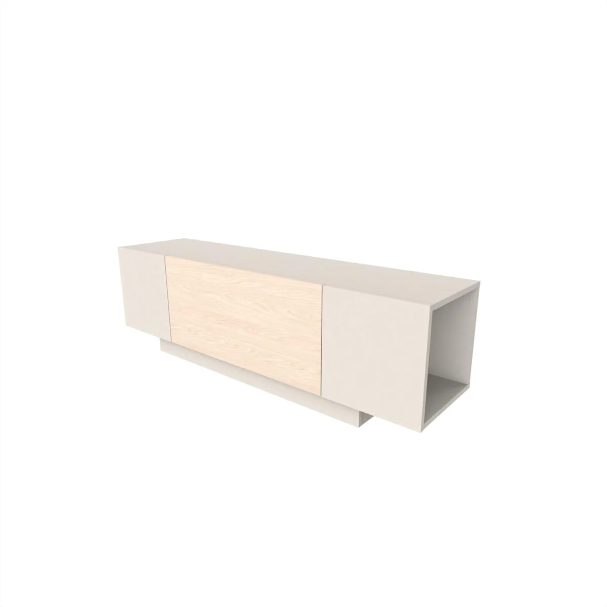 Decortie Victor TV Unit With Open Display Shelf - Sandstone, Sonoma Oak, White – image 2