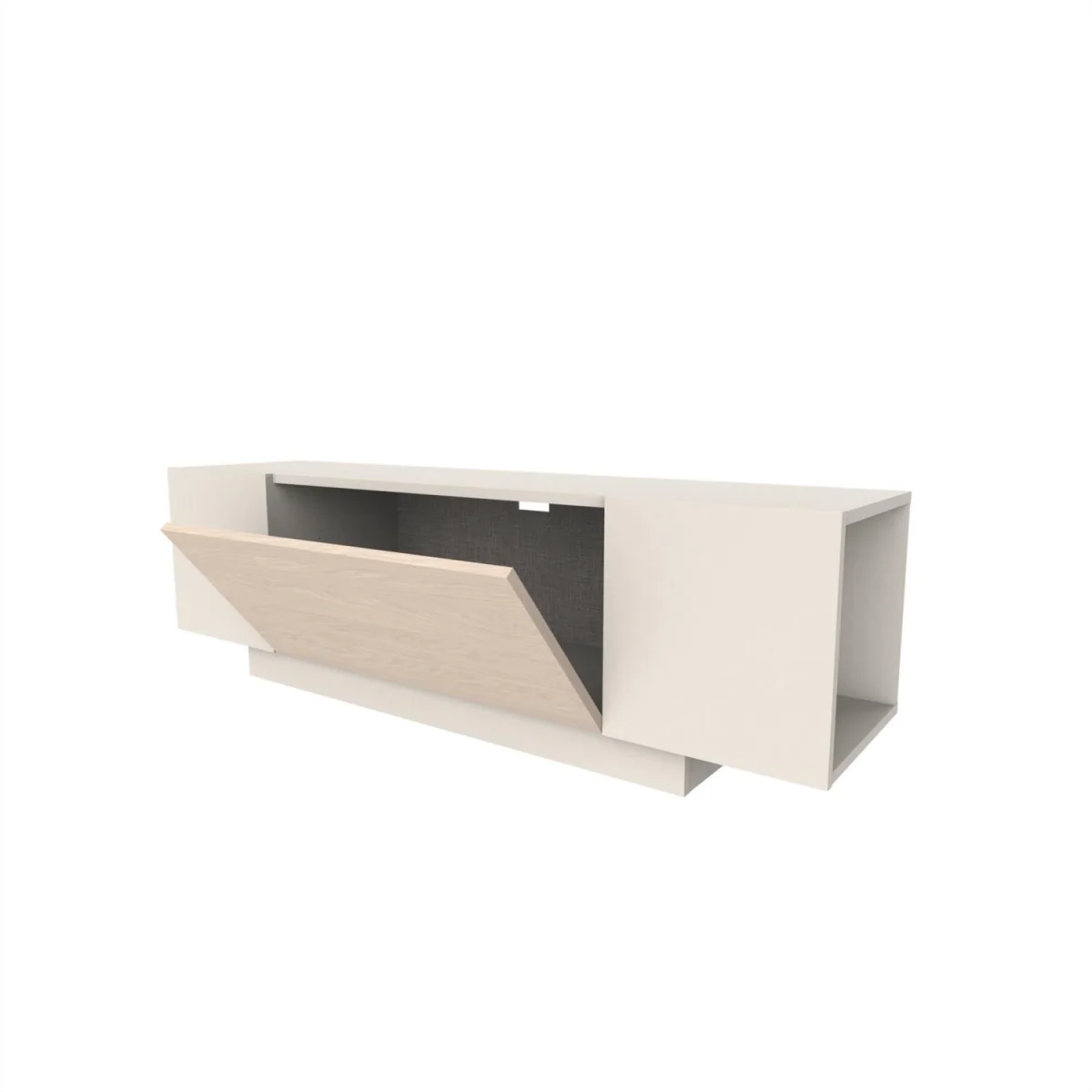 Decortie Victor TV Unit With Open Display Shelf - Sandstone, Sonoma Oak, White – image 4