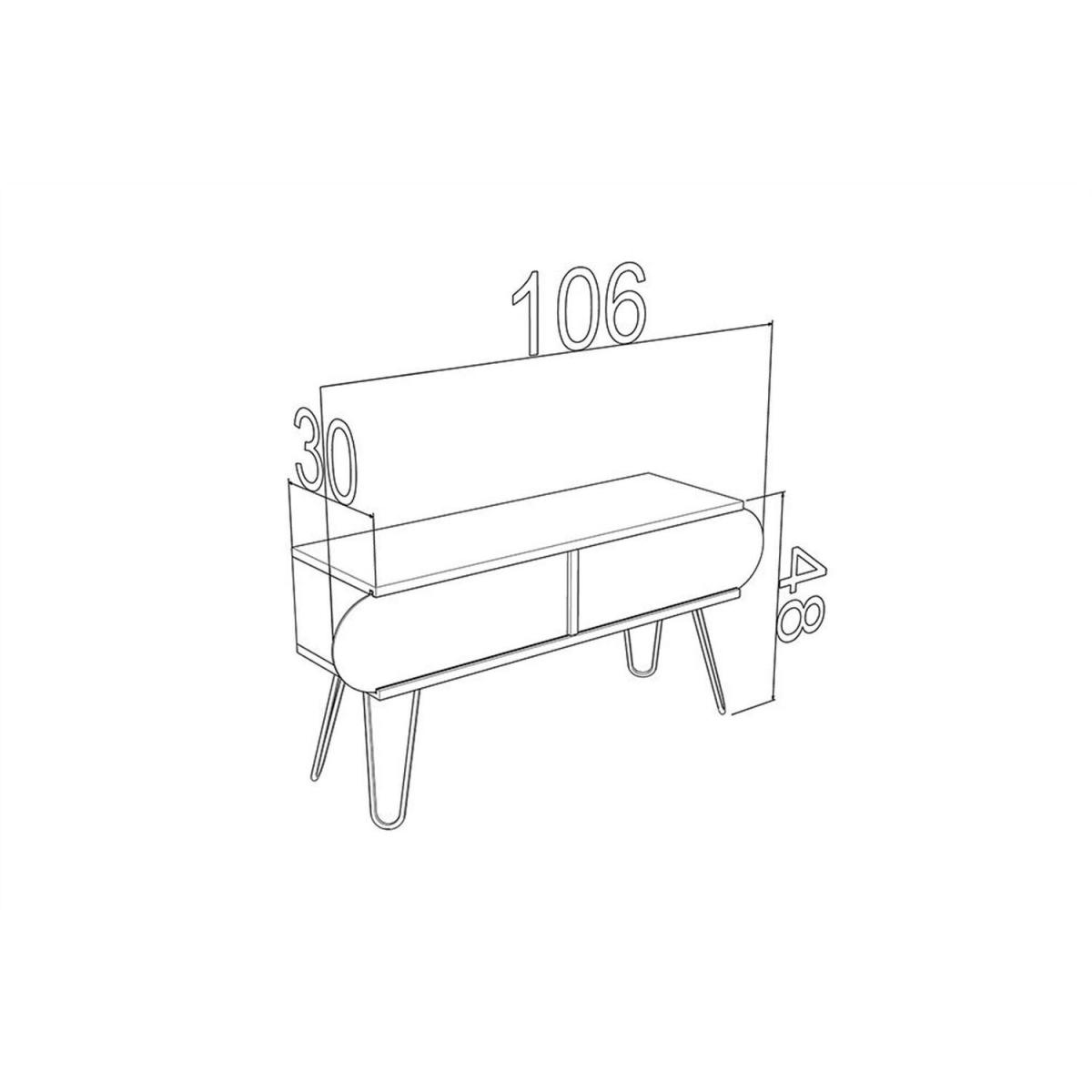 Illia TV Unit Stand No1 Oak White - Oak & White – image 5