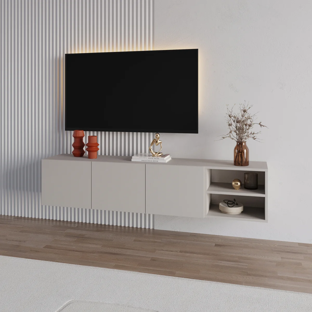 Conrad 180cm Floating TV Stand - Black Wood – image 12