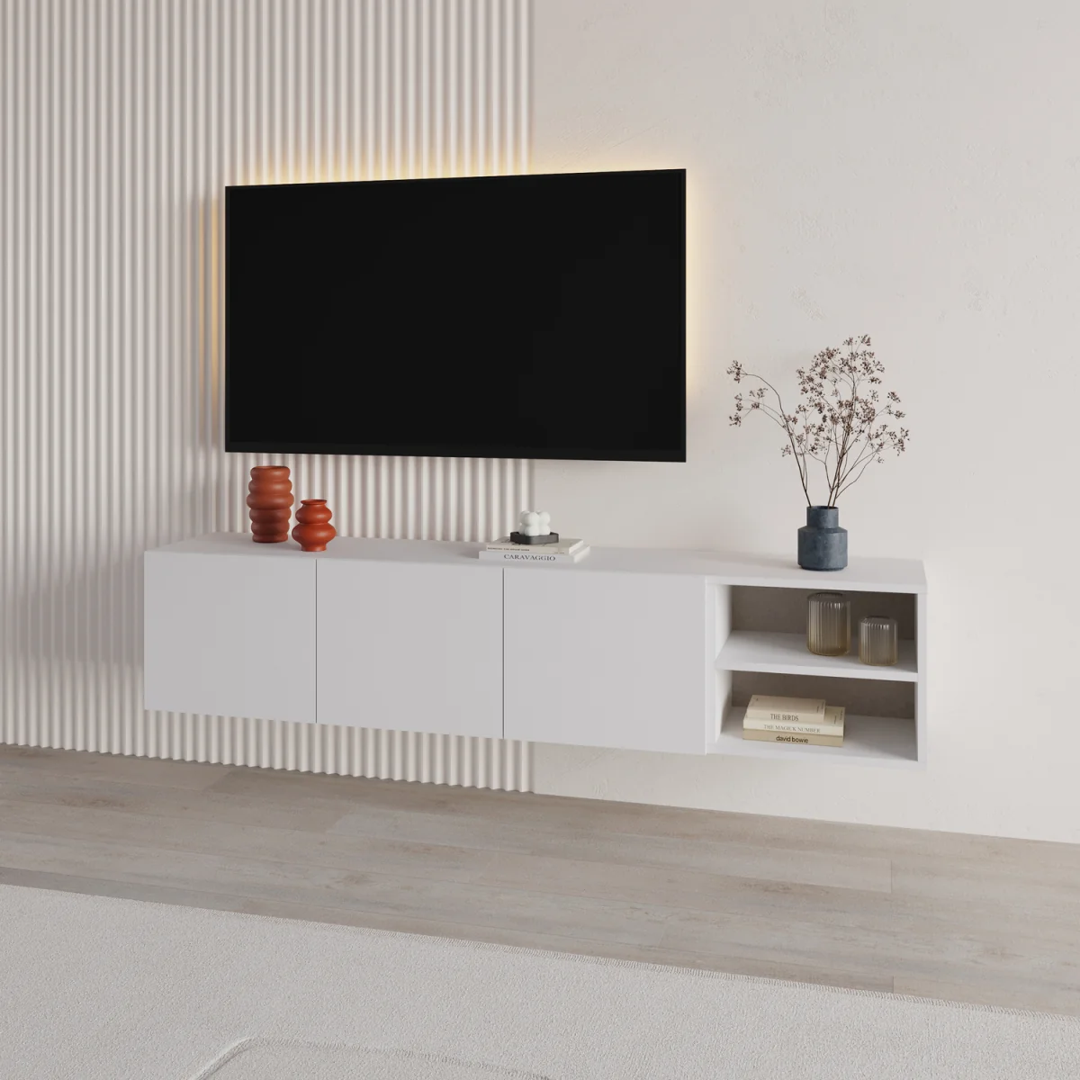 Conrad 180cm Floating TV Stand - Black Wood – image 7