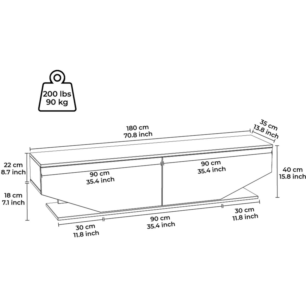 Ares TV Stand - White Colour - White – image 7