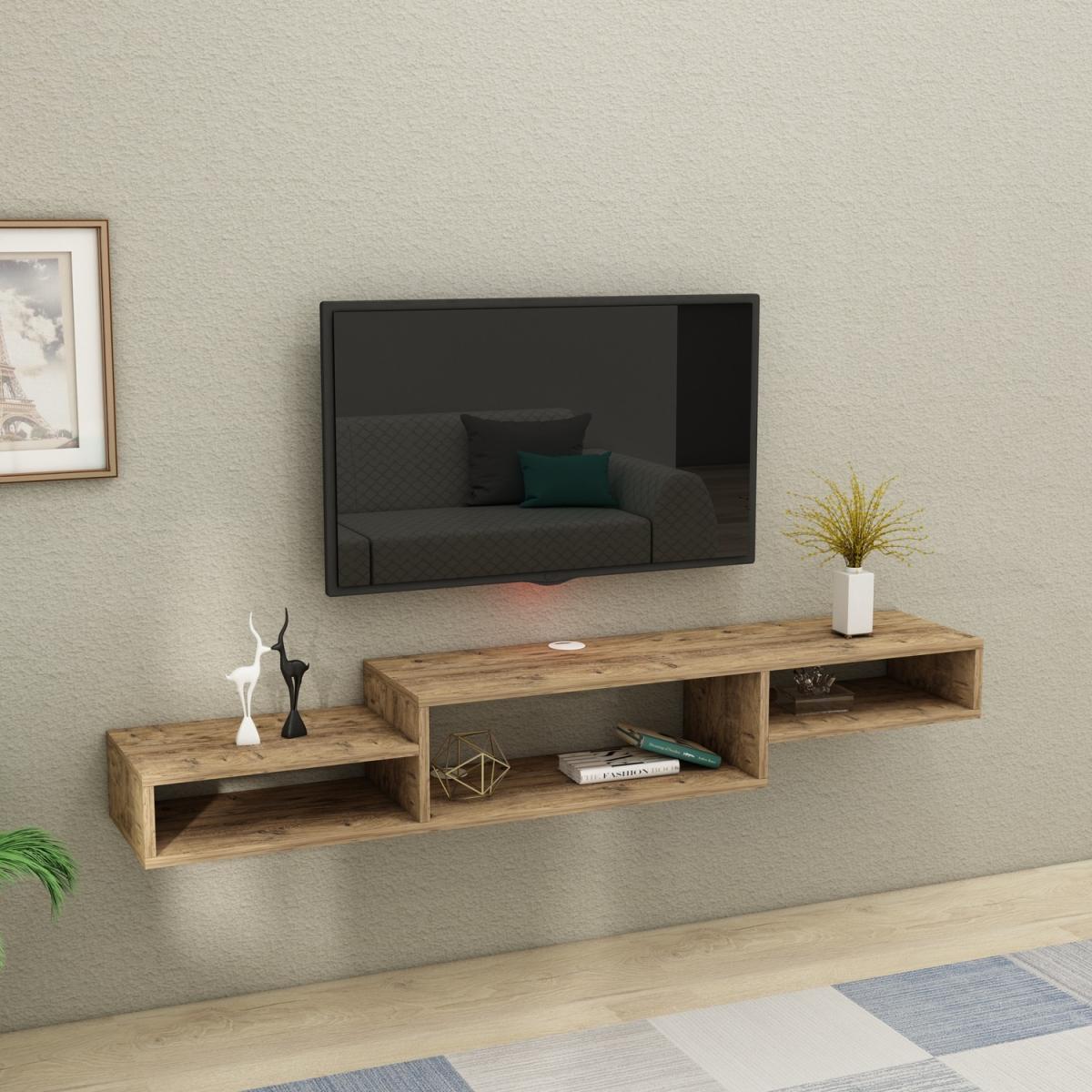 Loretta Floating TV Stand with Shelves - Atlantic Pine – image 3