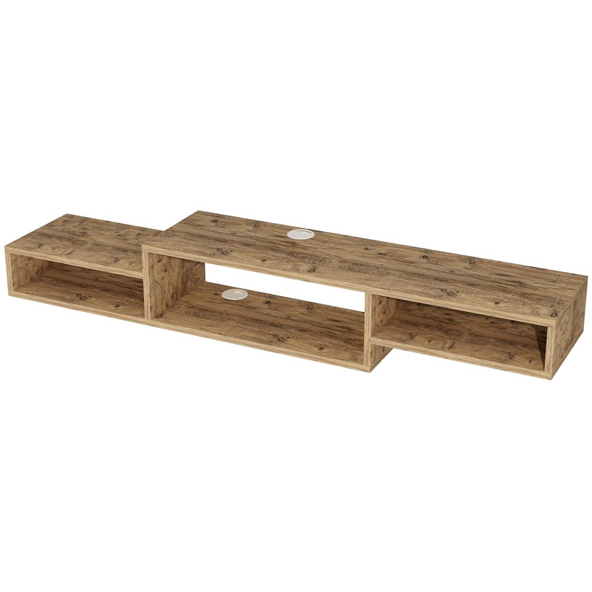 Loretta Floating TV Stand with Shelves - Atlantic Pine – image 4