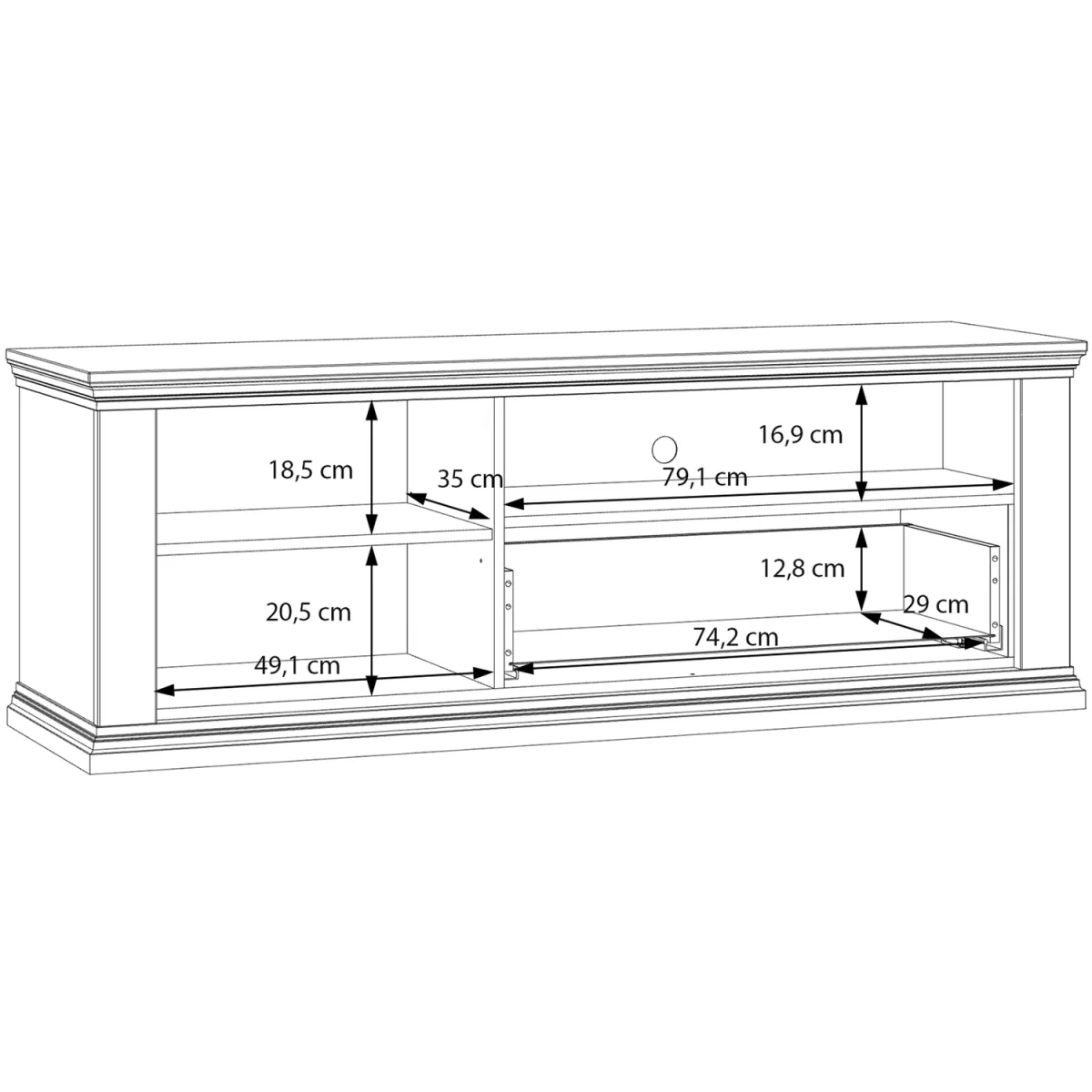 Pontypool TV Unit with Drawer & Open Shelf - Grey and Mauvella Oak – image 9