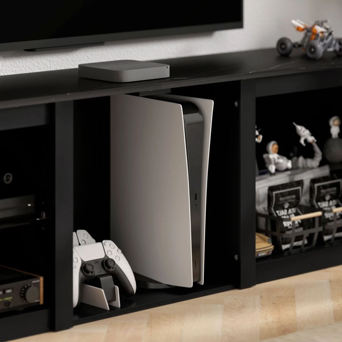 Filu Nara 160cm Black TV Stand with LED Lighting and Storage for 65 Inch Screens – image 10