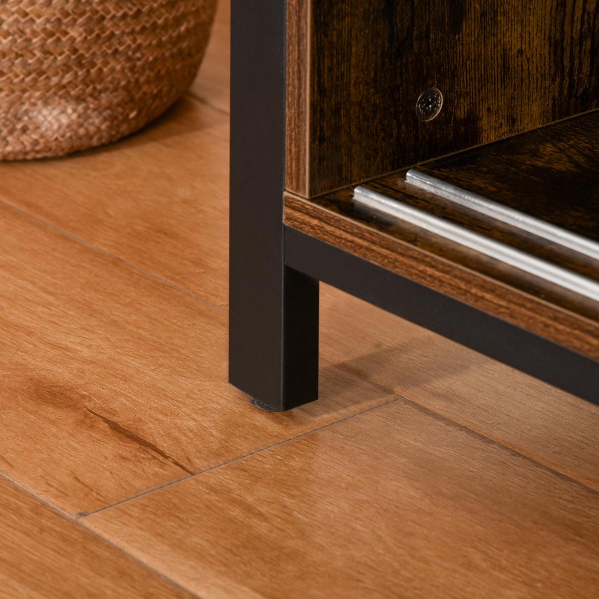 Industrial TV Stand Media Console Table - Rustic Brown – image 6