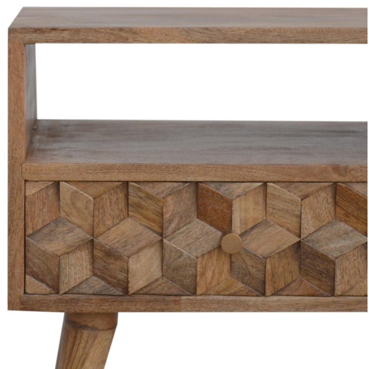 Cube Carved 2 Drawer, 2 Slot TV Unit - Orange – image 3
