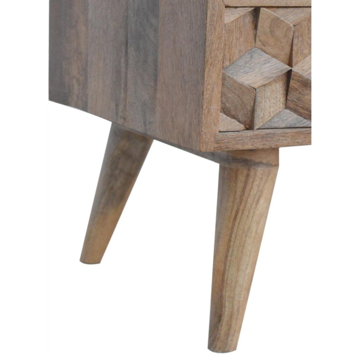 Cube Carved 2 Drawer, 2 Slot TV Unit - Orange – image 7