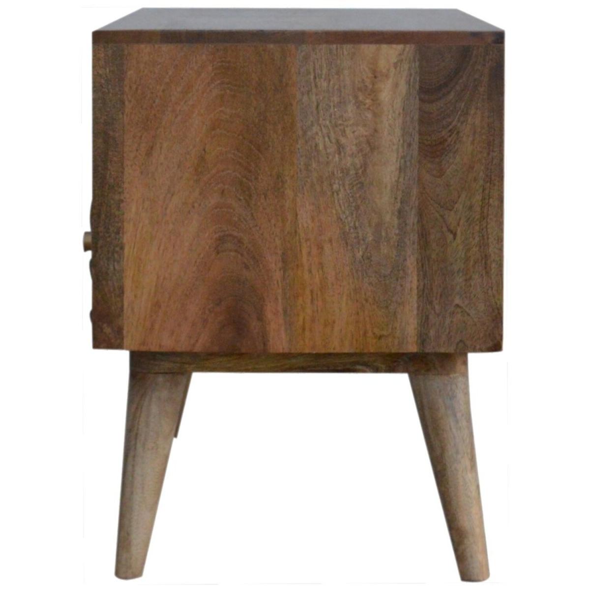 Cube Carved 2 Drawer, 2 Slot TV Unit - Orange – image 8