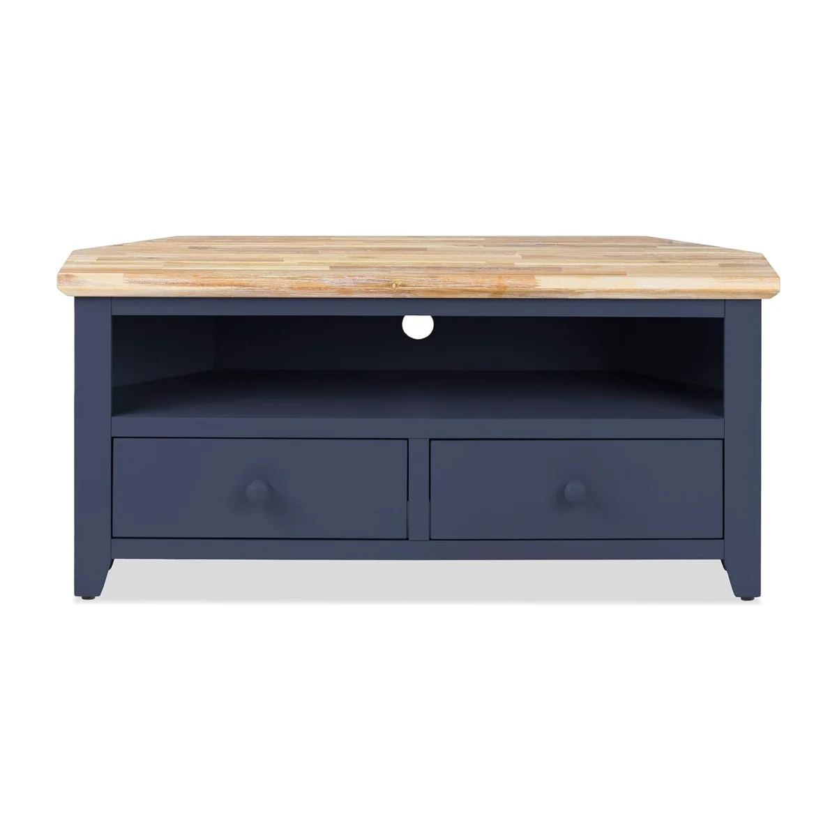 Florence Corner TV Unit with 2 Drawers - Navy Blue