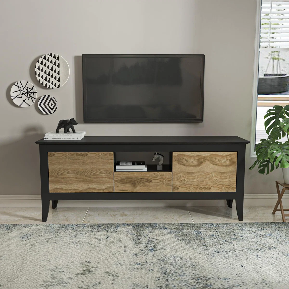 Verde TV Unit - Black Oak