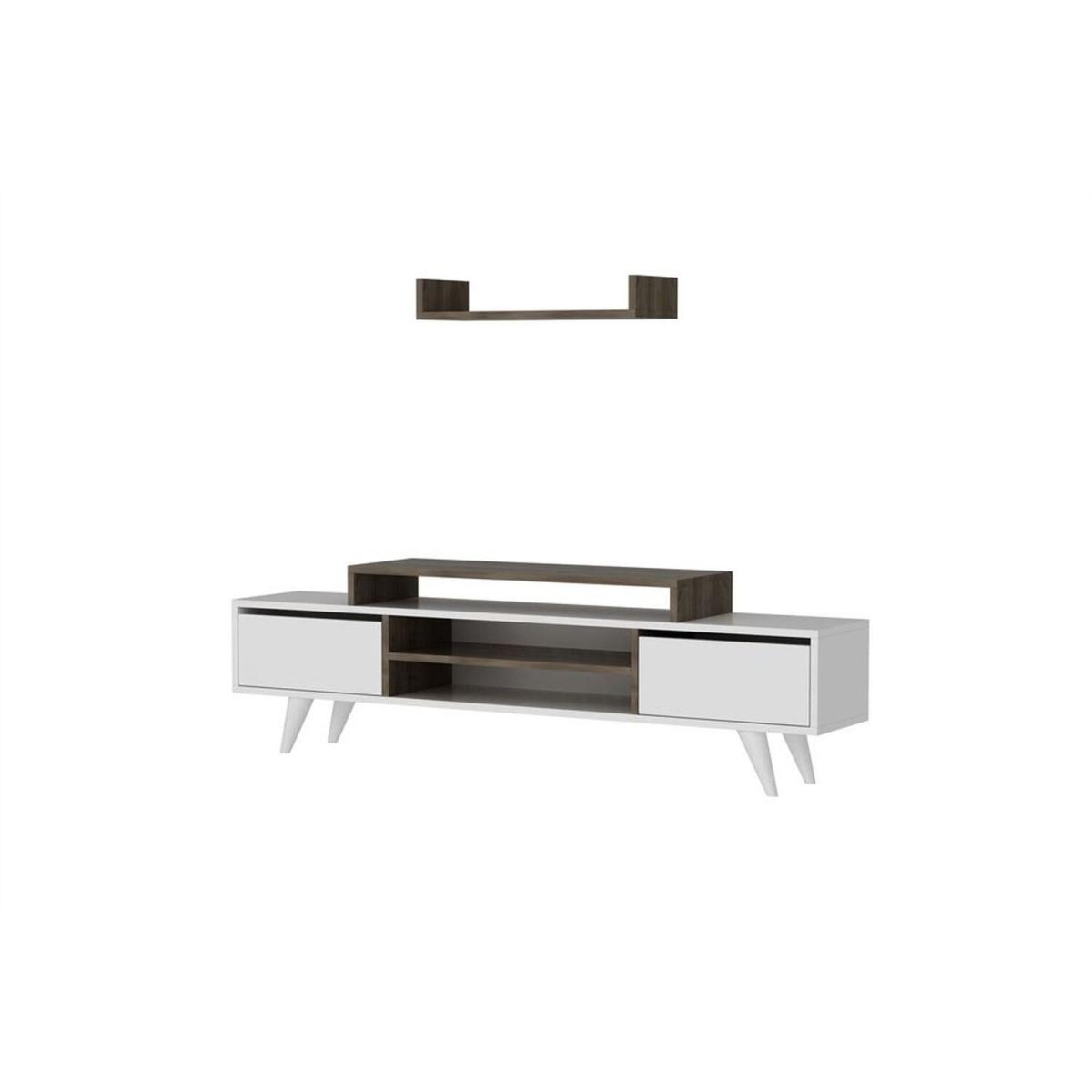 Melis TV Unit Walnut White 160 Cm - Walnut – image 4