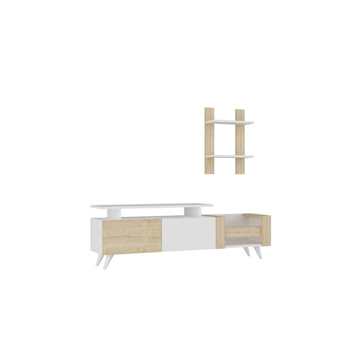 Ikon TV Unit White Oak - White & Oak – image 3