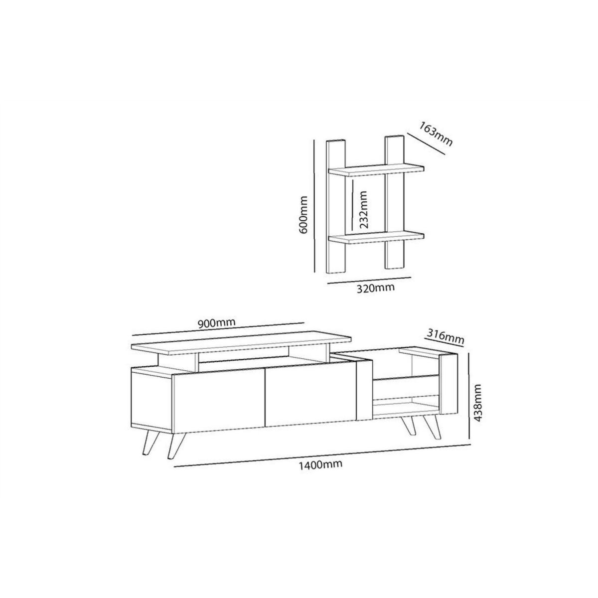 Ikon TV Unit White Oak - White & Oak – image 5