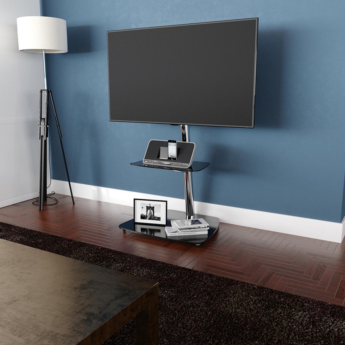 Iseo Corner Pedestal TV Stand - Black – image 2