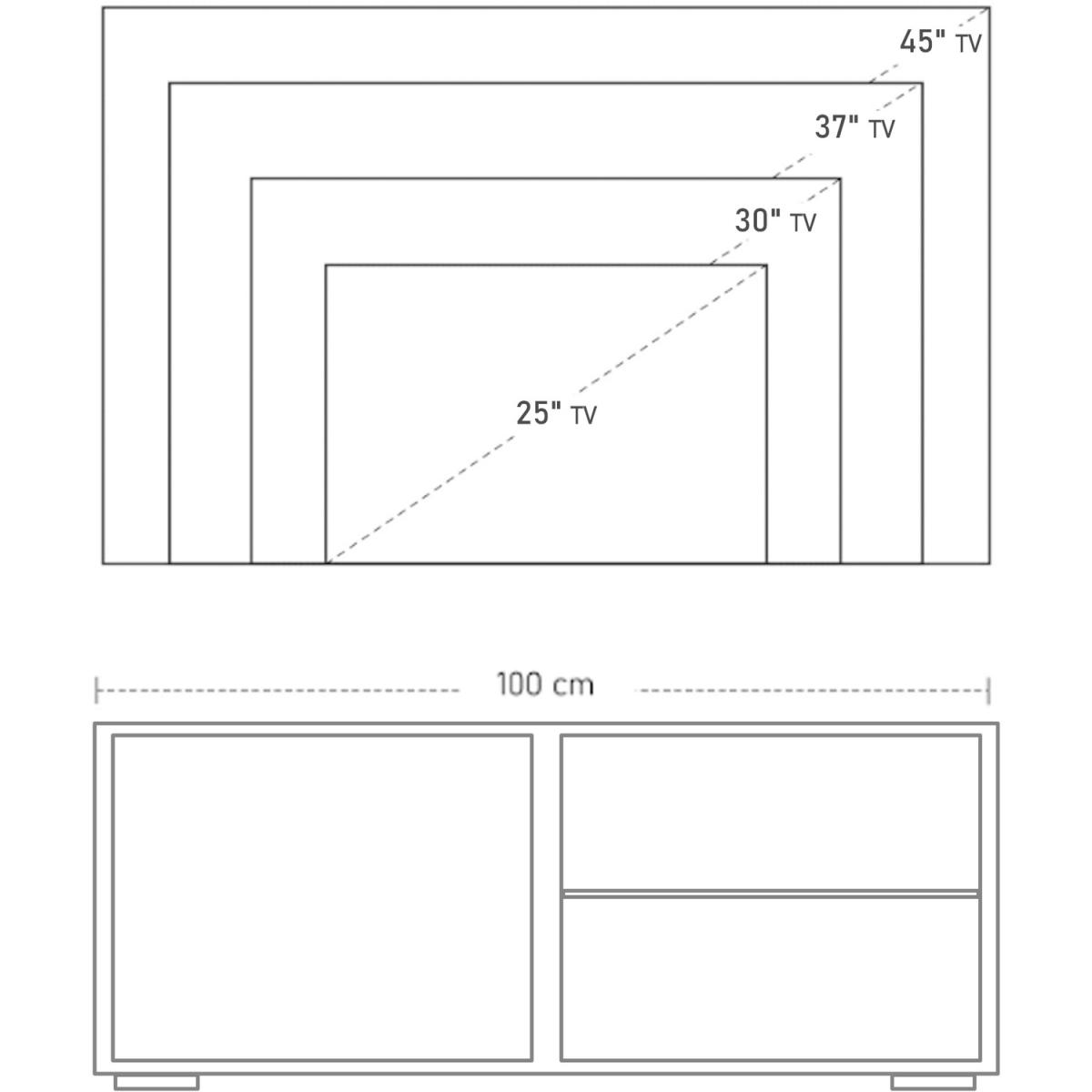 High Gloss TV Stand Storage Cabinet - White, High Gloss White – image 3