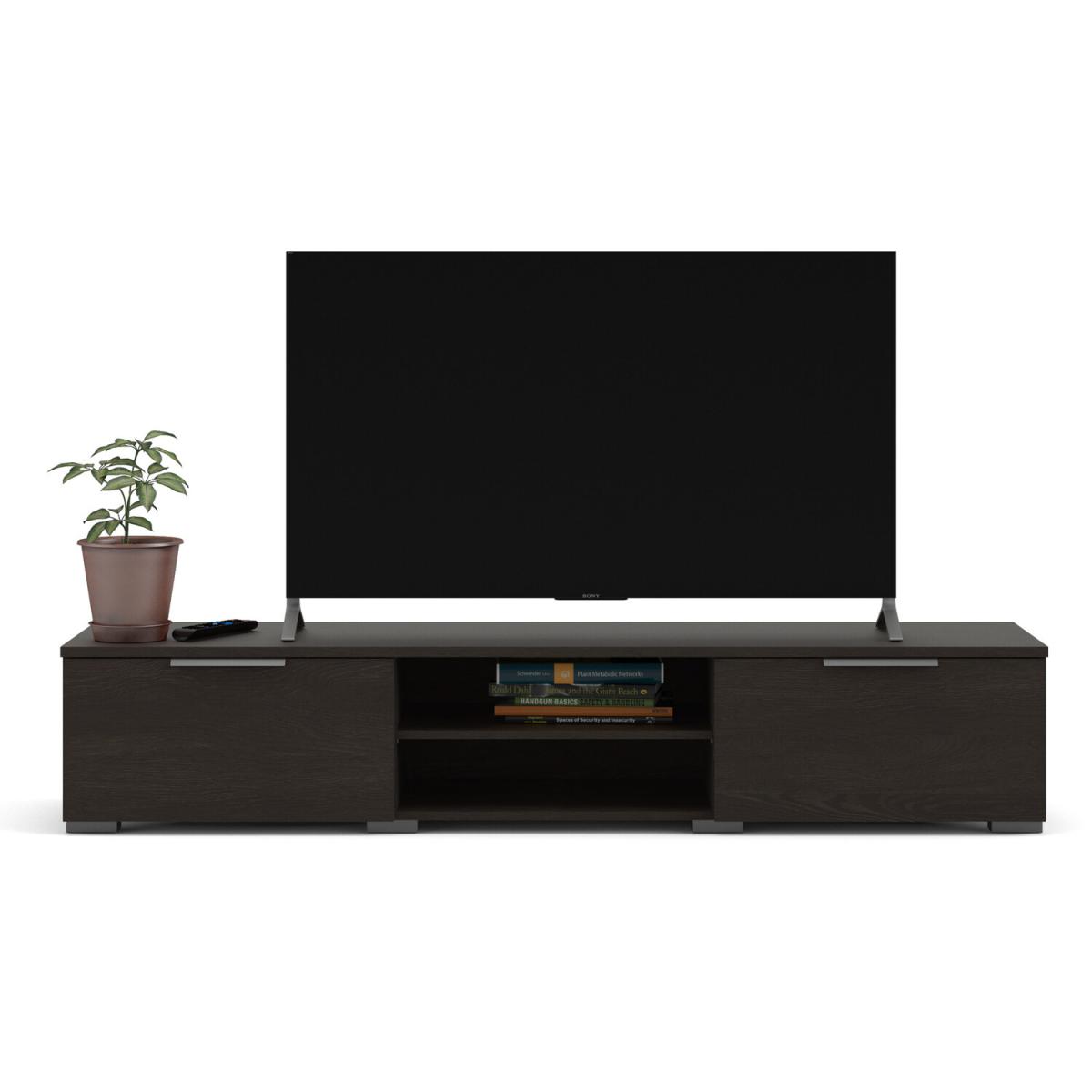 Match 2-Drawer 2-Shelf TV Unit - Black – image 11
