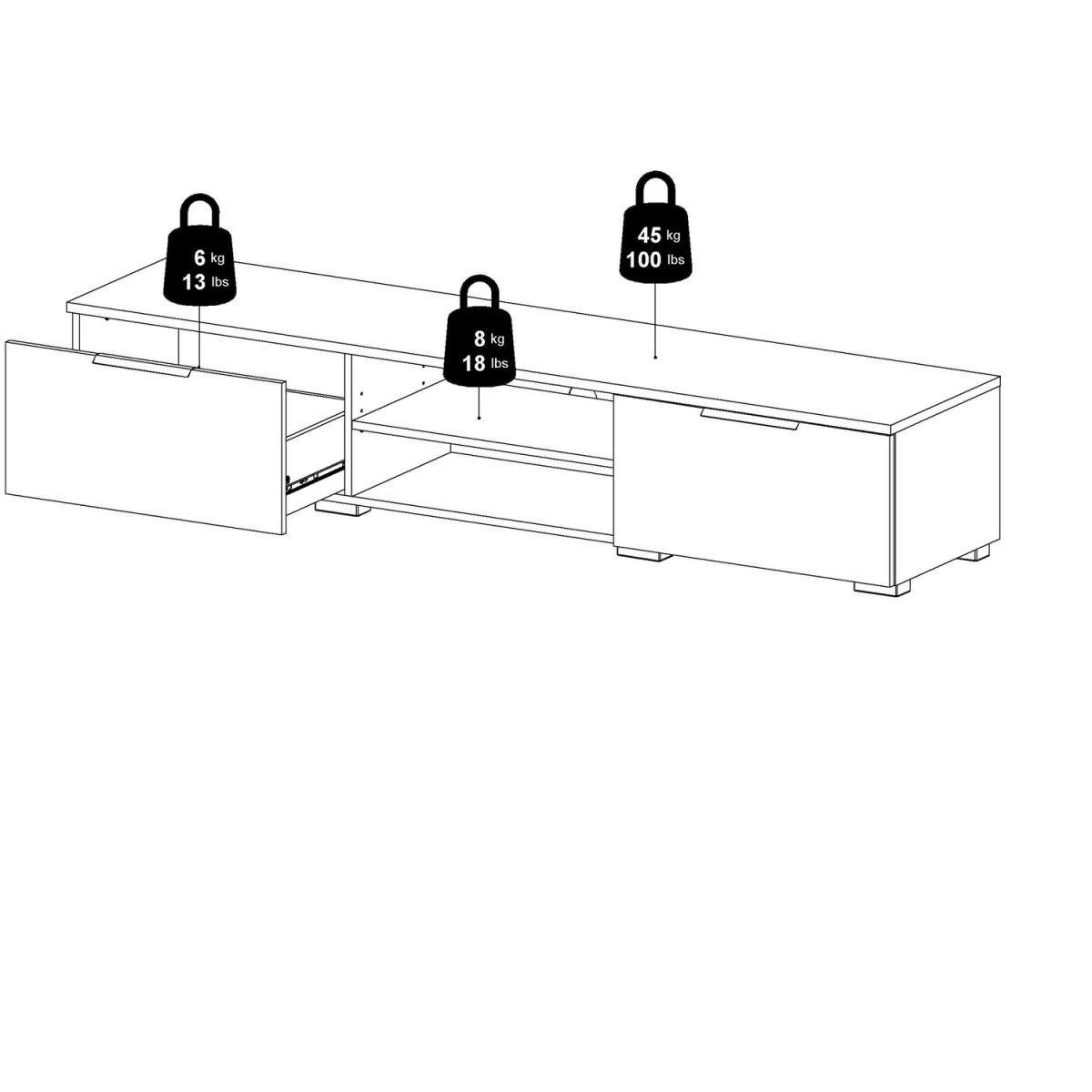 Match 2-Drawer 2-Shelf TV Unit - Black – image 14