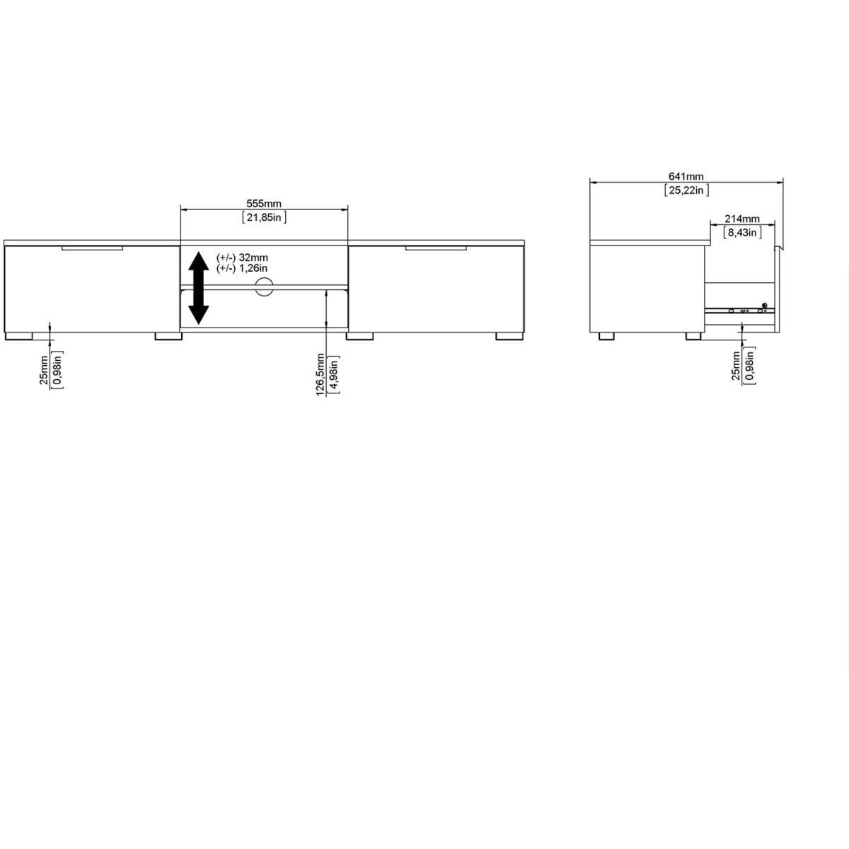 Match 2-Drawer 2-Shelf TV Unit - Black – image 16