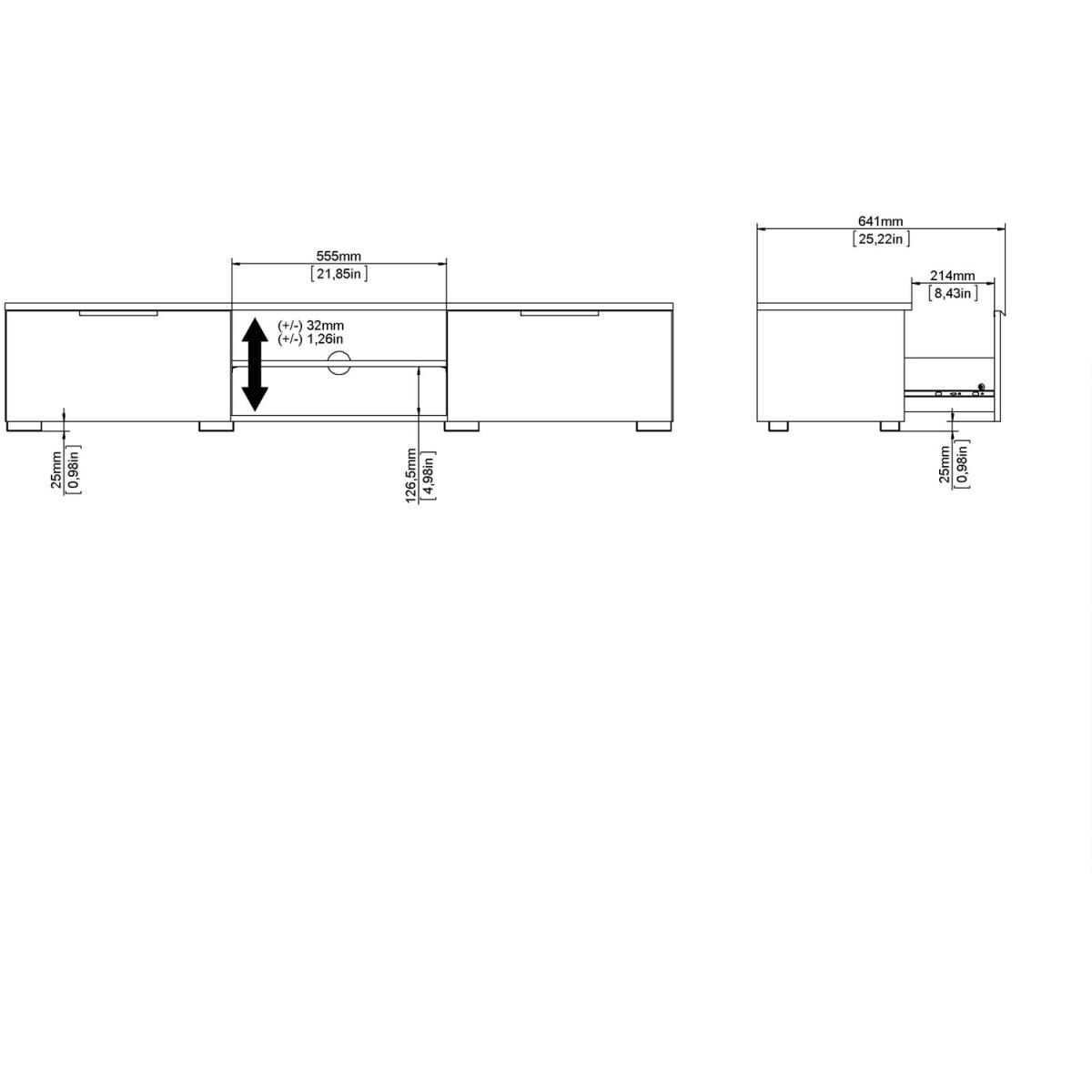 Match 2-Drawer 2-Shelf TV Unit - Black – image 17