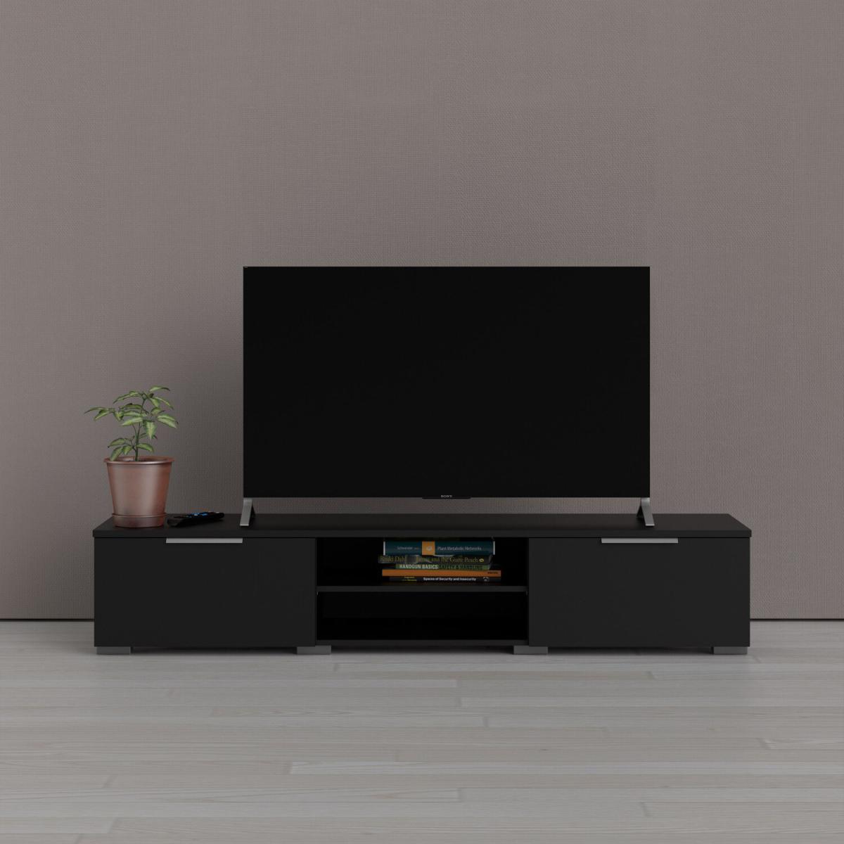 Match 2-Drawer 2-Shelf TV Unit - Black – image 5