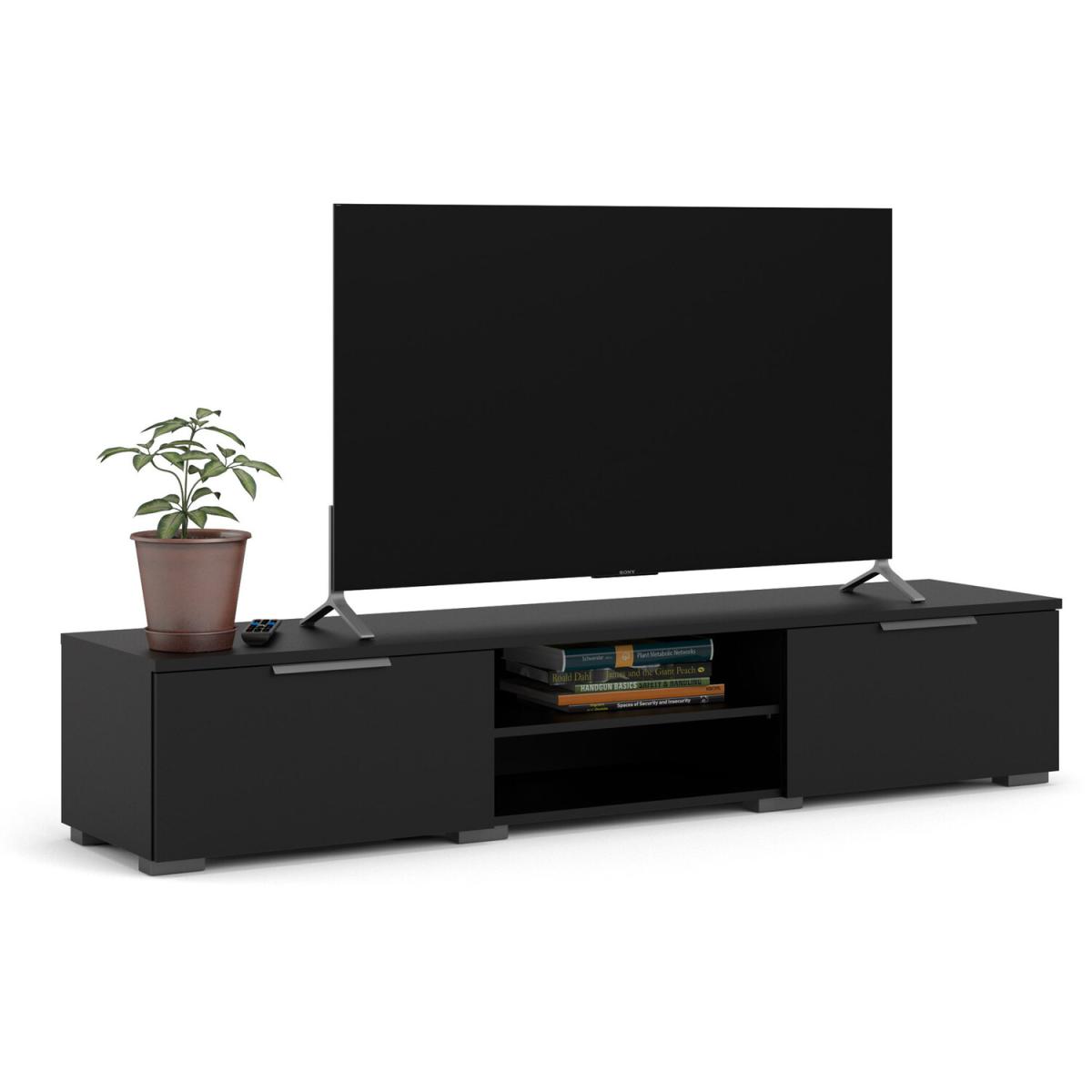 Match 2-Drawer 2-Shelf TV Unit - Black – image 6