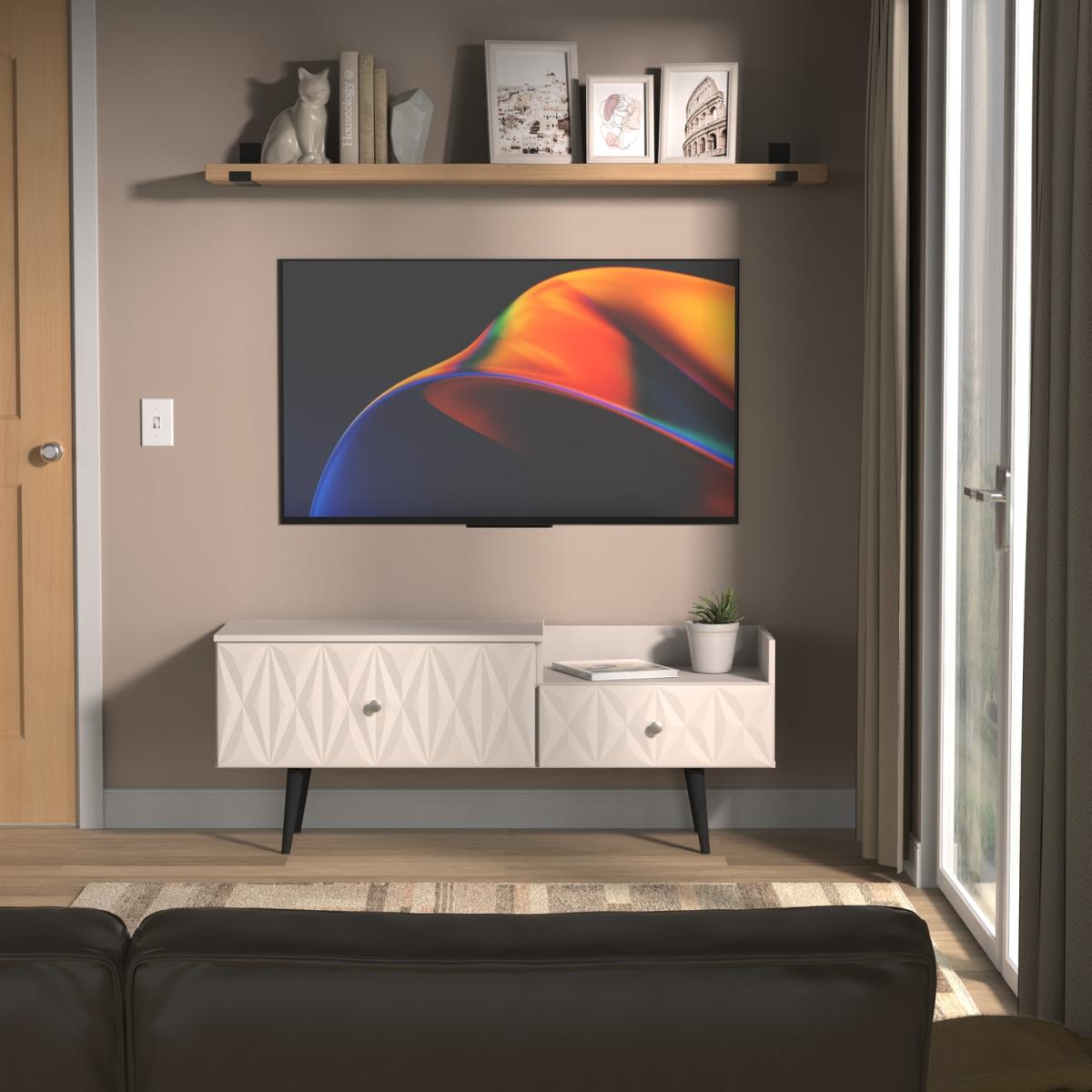 Pixel Ready Assembled 2 Drawer Coffee TV Unit - Kashmir Matt